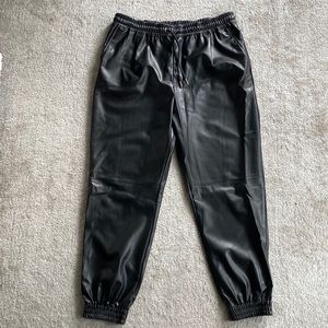 Zara Leather Jogger Pants